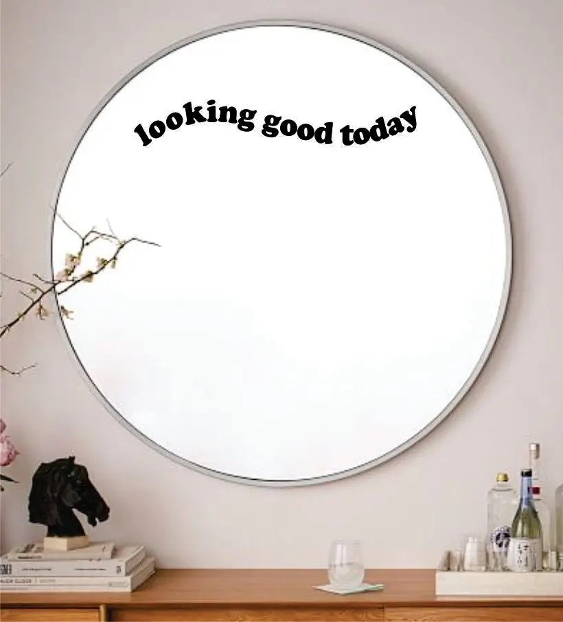 Looking Good Today Wall Decal Sticker Vinyl Art Wall Bedroom Home Decor Inspirational Motivational Girls Teen Mirror Beauty Lashes Brows Make Up 1