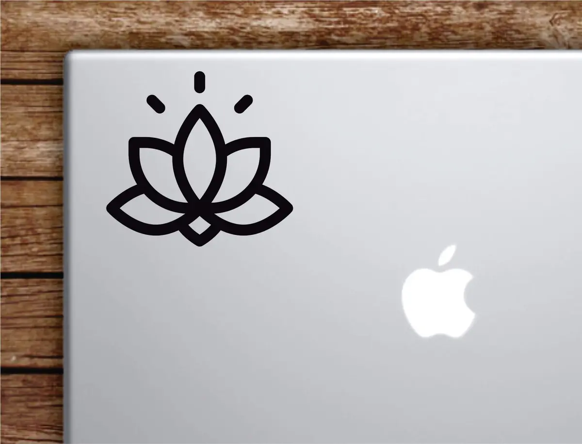 Lotus Flower V2 Laptop Wall Decal Sticker Vinyl Art Quote Macbook Apple Decor Car Window Truck Teen Inspirational Girls Yoga Namaste Meditate 1