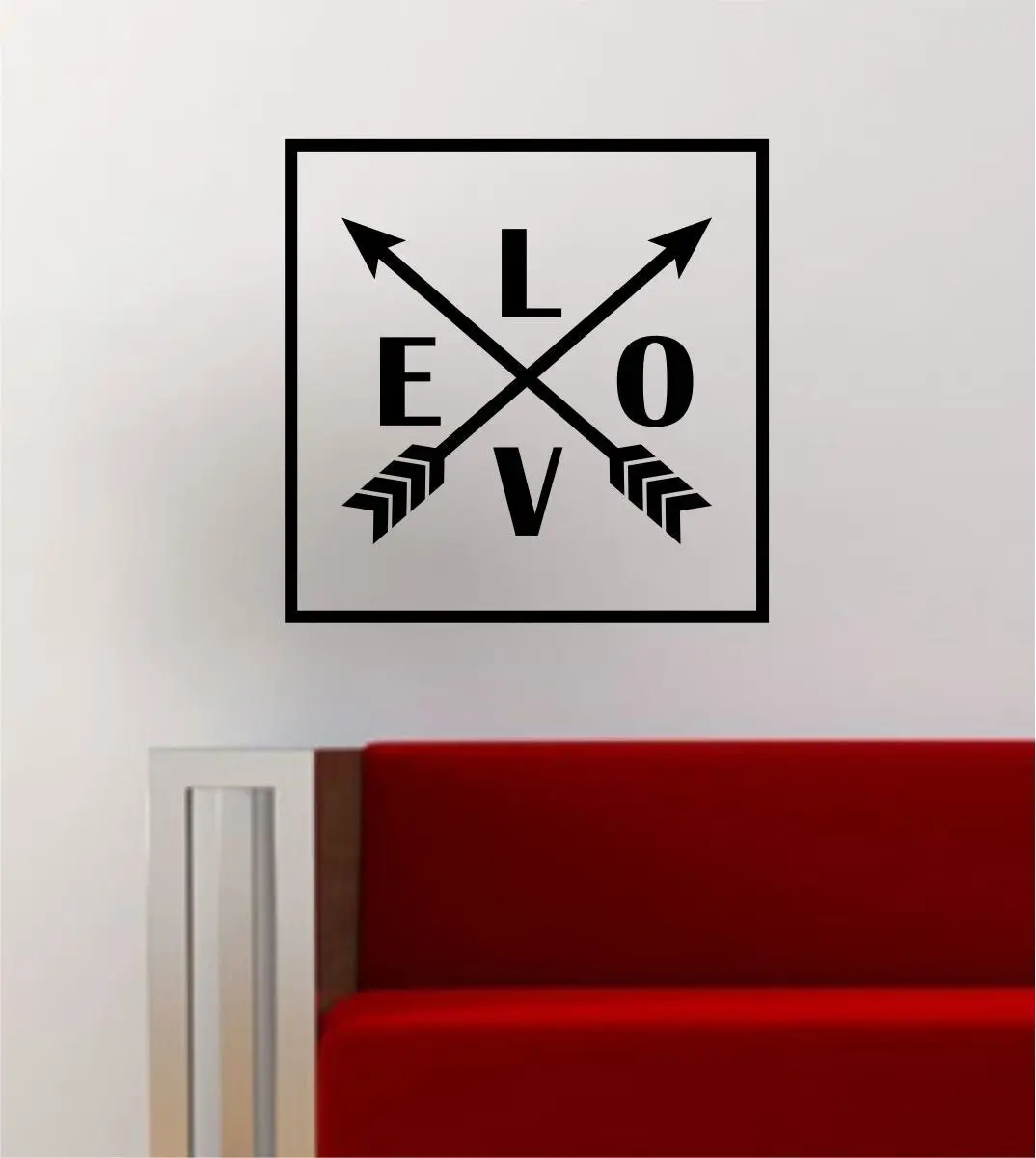 Love Arrows Simple Square Design Quote Wall Decal Sticker Vinyl Art Home Decor Decoration 1