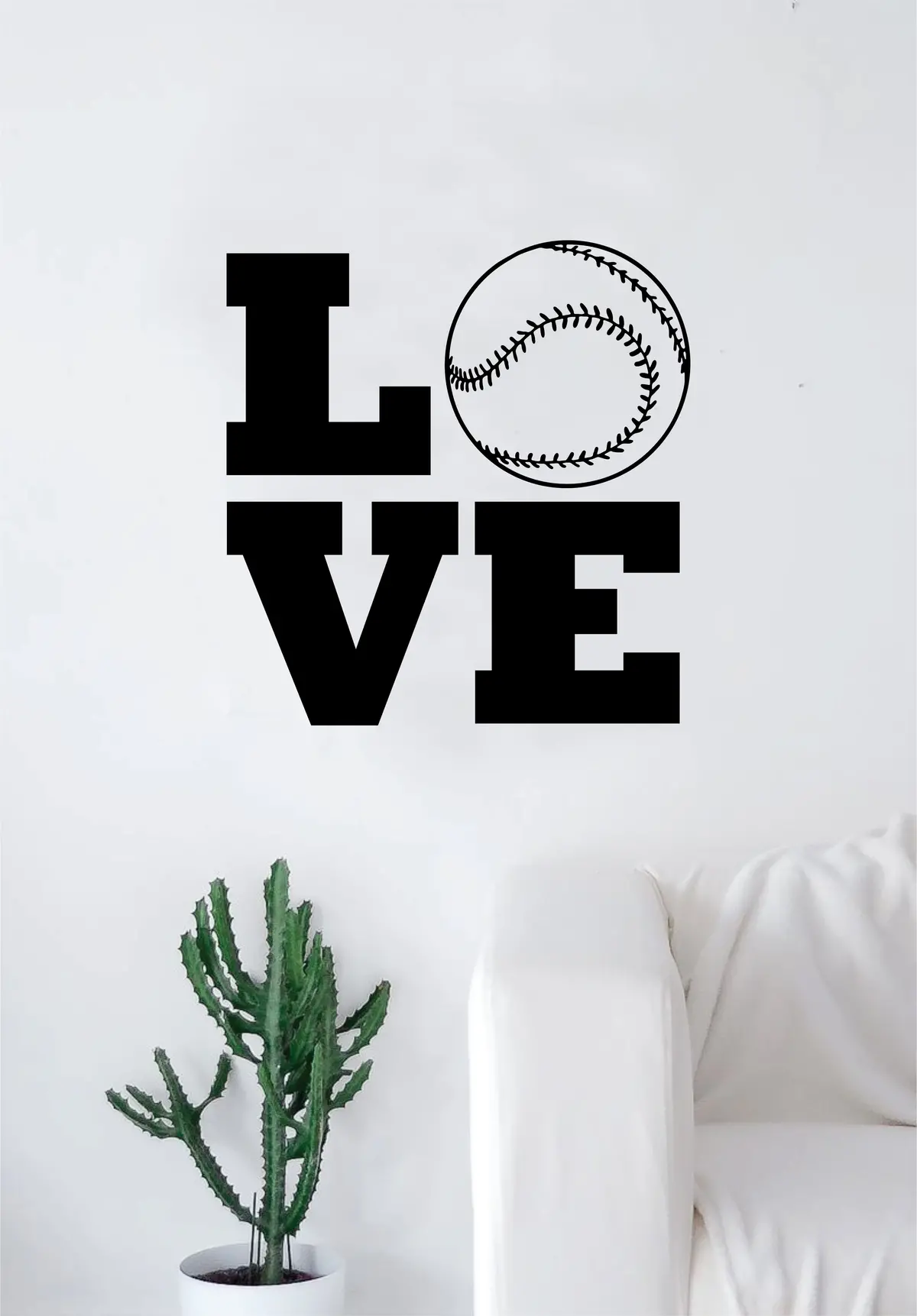 Love Baseball V3 Quote Wall Decal Sticker Bedroom Living Room Art Vinyl Sports Ball Nursery Teen Kids Mlb 1