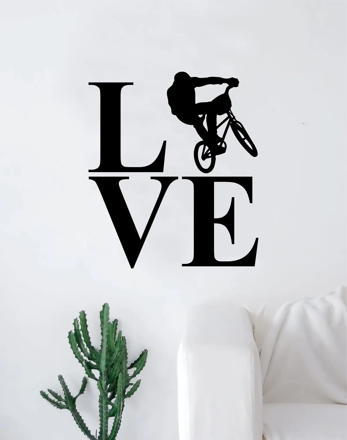 Love Bmx Biker Silhouette Sports Decal Sticker Wall Vinyl Art Home Decor Teen Nursery 1