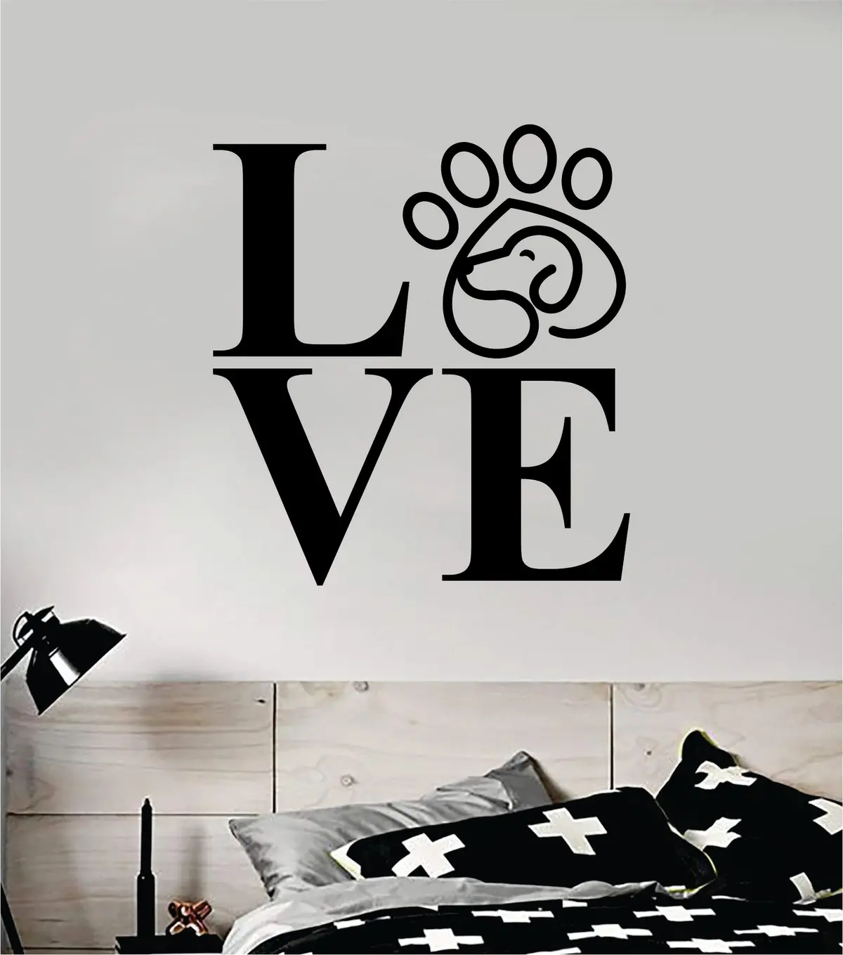 Love Dog Paw V2 Decal Sticker Wall Vinyl Art Home Room Home Decor Animal Pet Vet Teen Adopt Rescue Puppy Doggy Cute Love 1