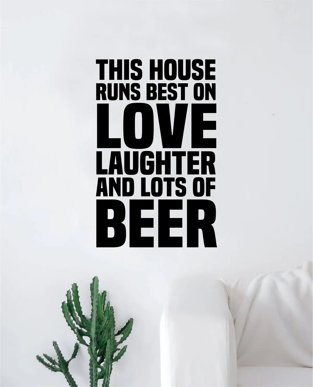 Love Laughter Quote Wall Decal Sticker Room Bedroom Art Vinyl Decor Family House Home Funny Bar Drink Party 1