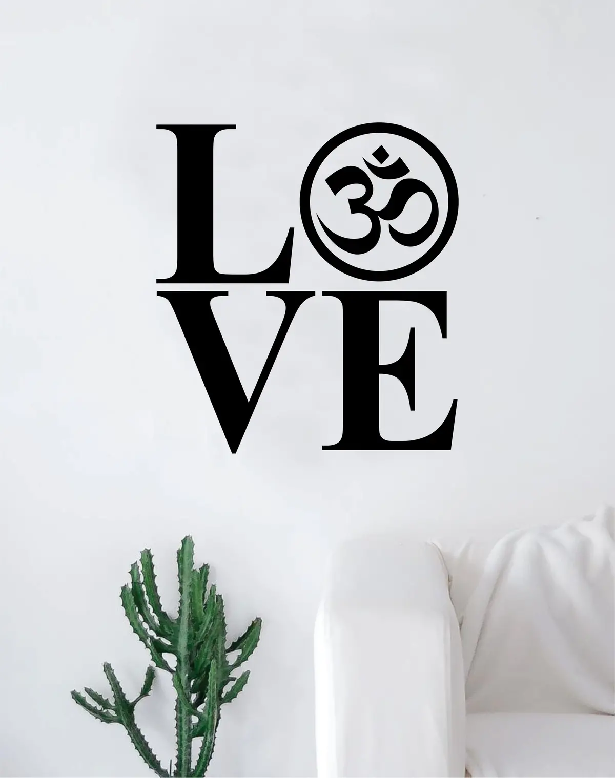 Love Om Decal Sticker Wall Vinyl Art Home Decor Teen Nursery Yoga Meditate Zen Namaste 1