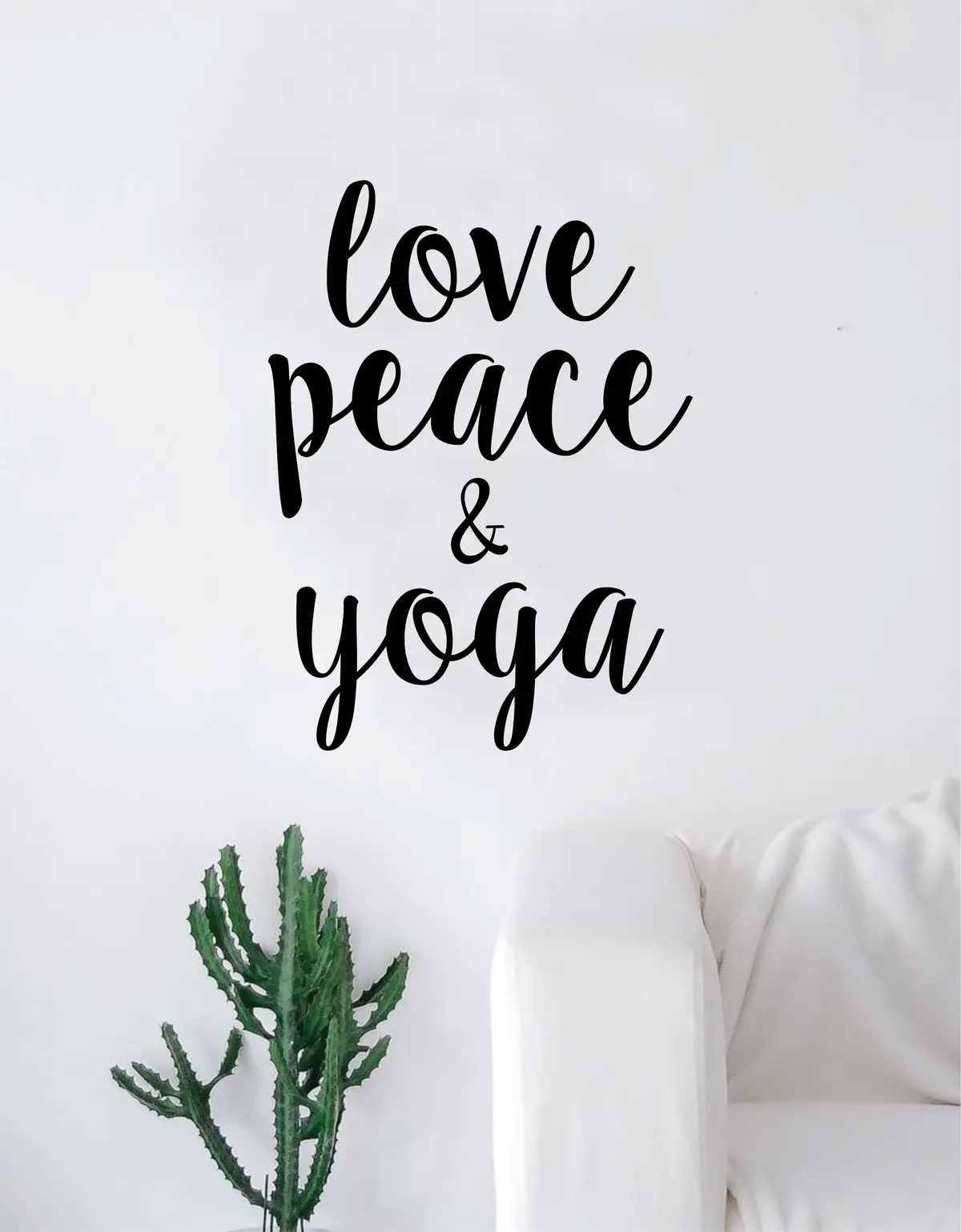 Love Peace And Yoga Quote Wall Decal Sticker Room Art Vinyl Inspirational Decor Namaste 1