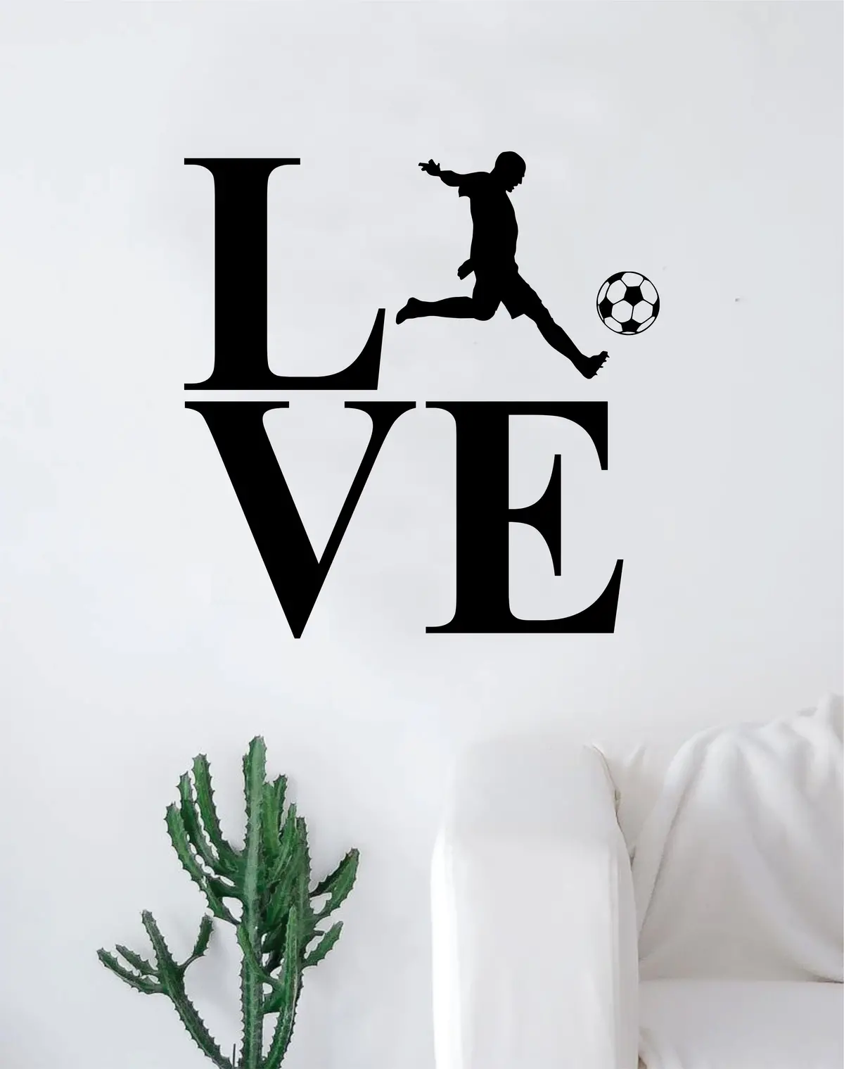 Love Soccer Silhouette Sports Decal Sticker Wall Vinyl Art Home Decor Teen Nursery Fifa Football 1
