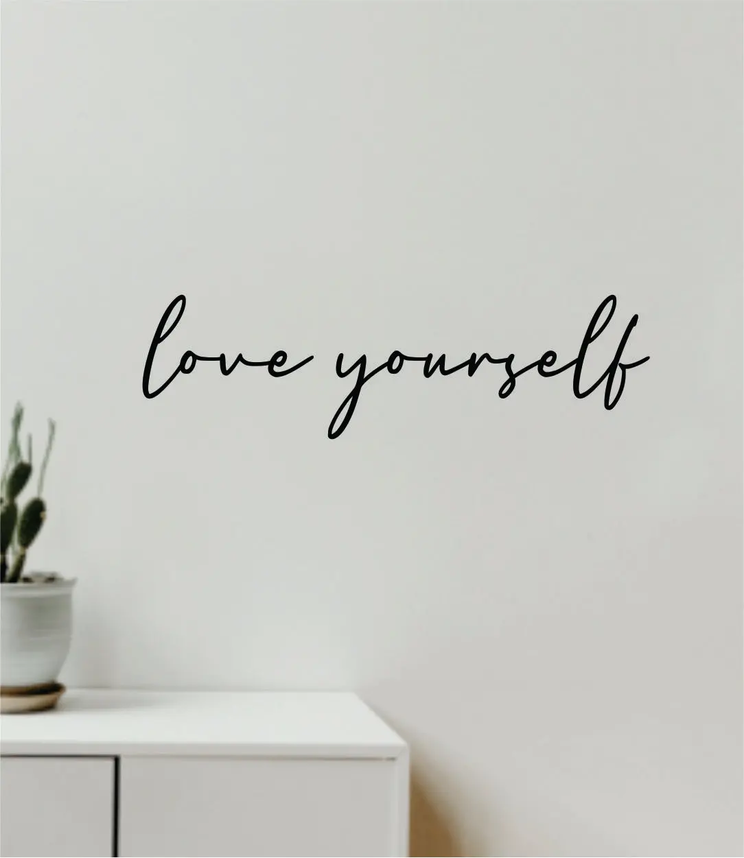 Love Yourself Quote Wall Decal Sticker Vinyl Art Decor Bedroom Room Girls Inspirational Motivational Trendy Health Gym Mirror 1
