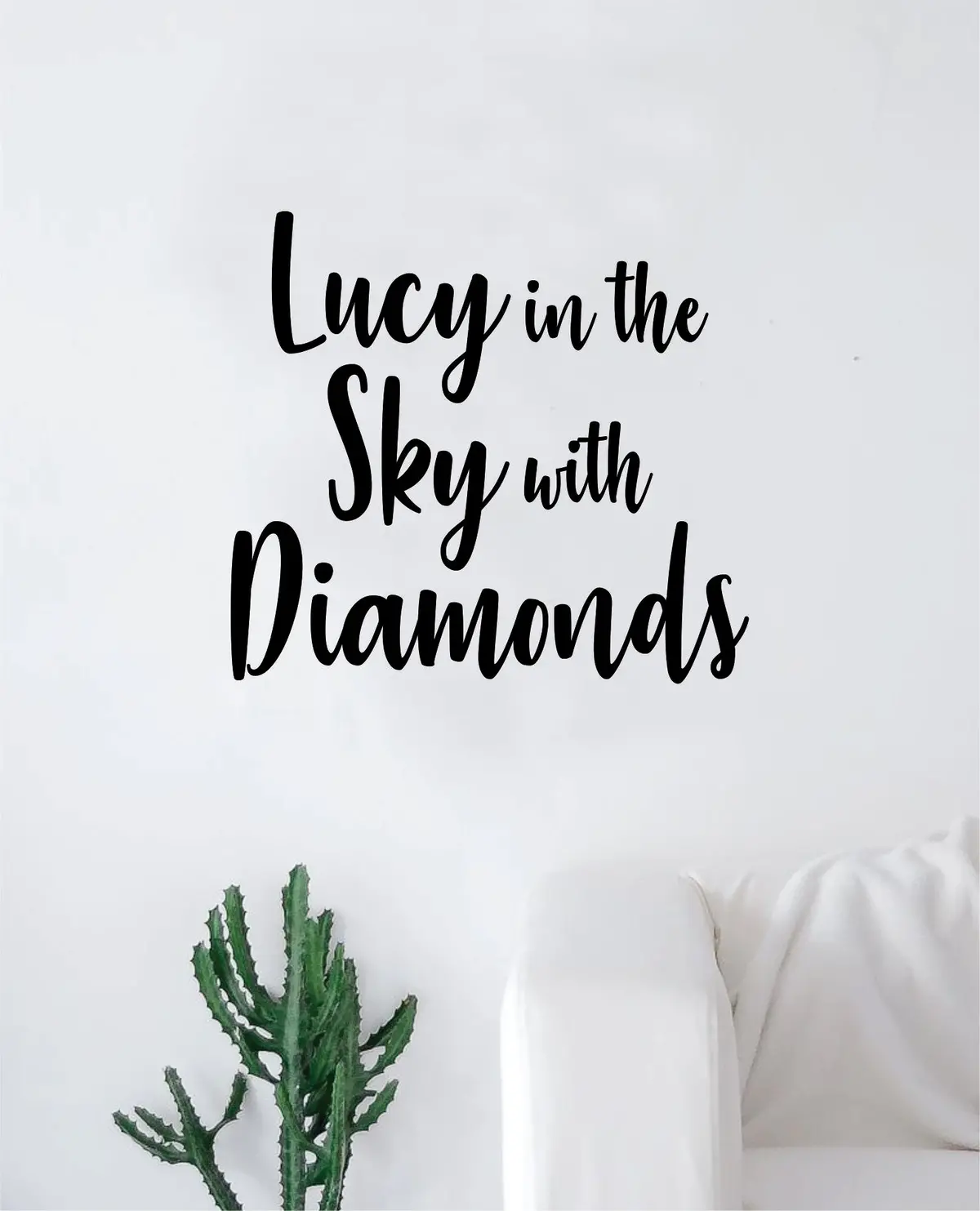 Lucy In The Sky With Diamonds The Beatles Wall Decal Sticker Vinyl Art Bedroom Living Room Decor Decoration Teen Quote Inspirational Cute Music John Lennon Paul Mccartney Lyrics 1