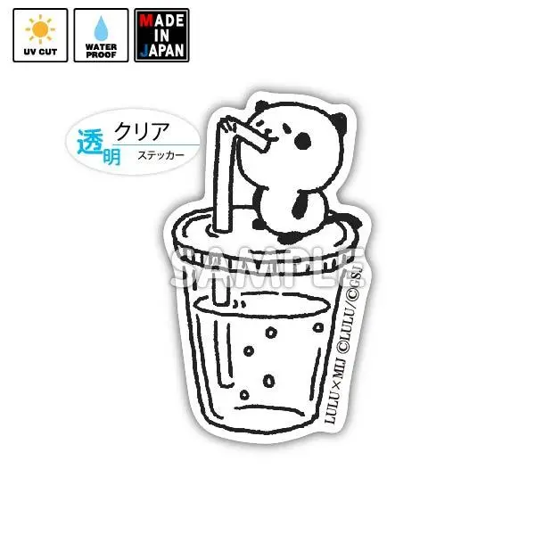 Lulu001c　クリアステッカー　パンダねこ　Lulu 1