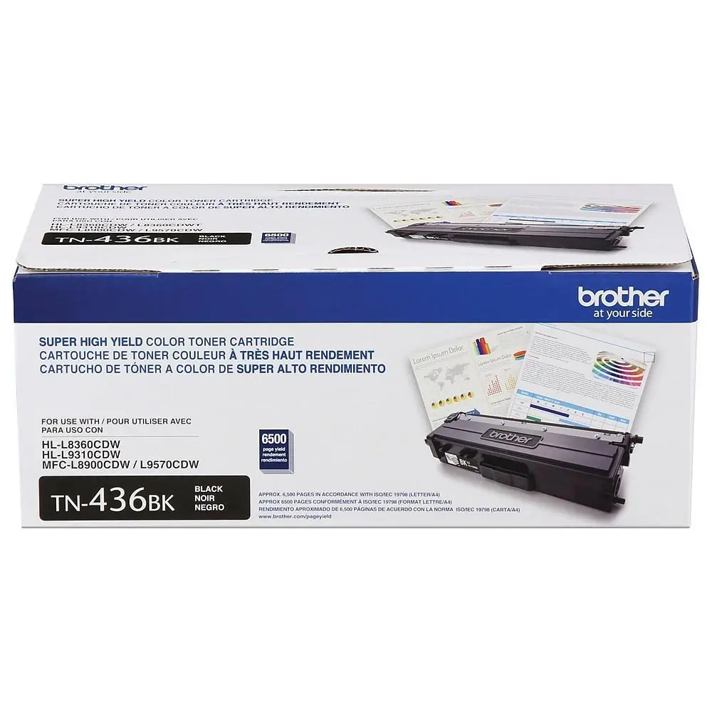Tn436bk Blk 6.5K Toner For Hll8360cdw, Hll9310cdw, Mfcl8900c 1