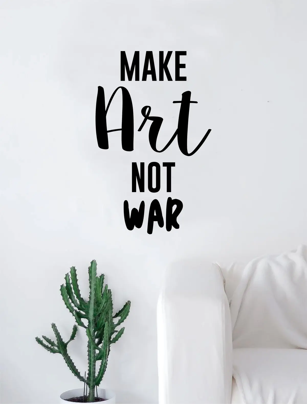 Make Art Not War Quote Decal Sticker Wall Vinyl Art Home Decor Inspirational Funny Artist 1