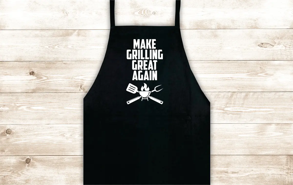 Make Grilling Great Again Apron Heat Press Vinyl Bbq Barbeque Cook Grill Chef Bake Food Kitchen Funny Gift Men Trump 1