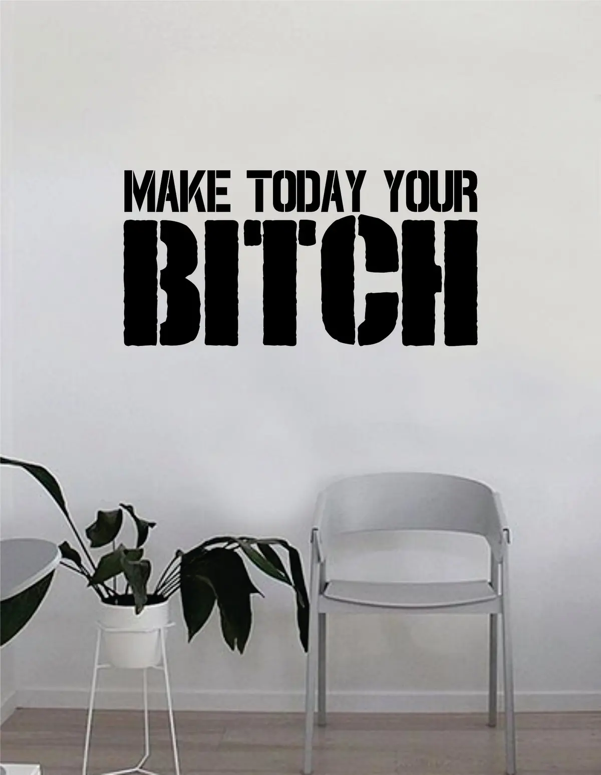 Make Today Your B Quote Fitness Work Out Decal Sticker Wall Vinyl Art Wall Bedroom Room Decor Decoration Weights Lift Motivation Inspirational Gym 1