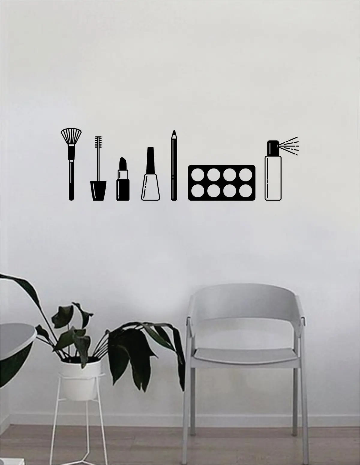 Make Up Supplies Quote Beautiful Design Decal Sticker Wall Vinyl Decor Art Eyebrows Eyelashes Lashes Make Up Cosmetics Beauty Salon Mua 1
