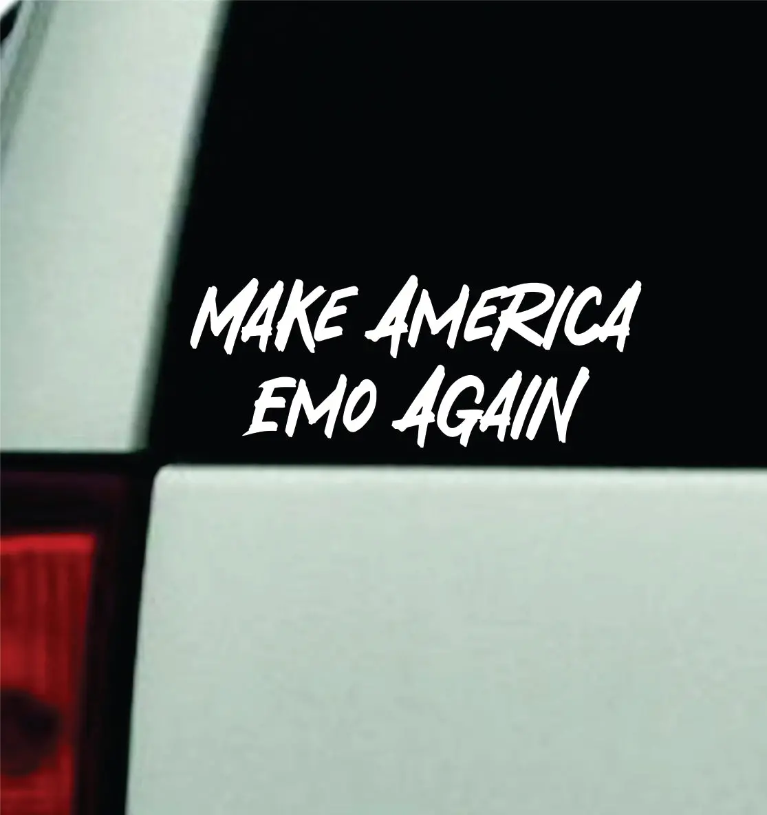 Make America Emo Again Car Decal Truck Window Windshield Mirror Rearview Jdm Bumper Sticker Vinyl Quote Girls Music Emo Goth Screamo Hardcore Metal Rock Concert Blegh 1