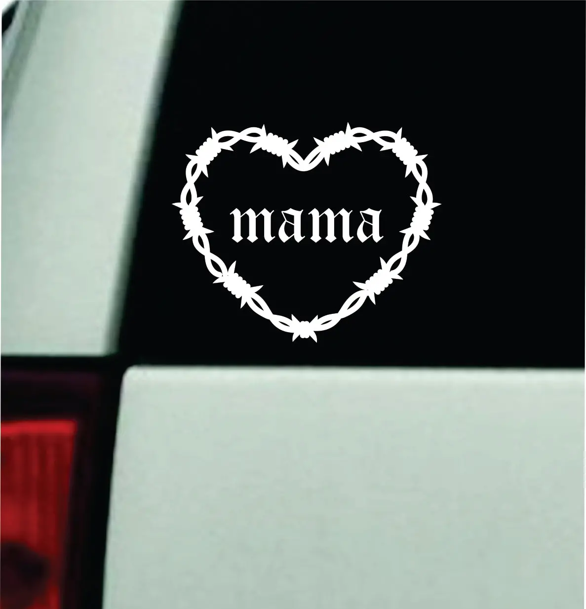 Mama Barb Wire Heart Car Decal Bumper Sticker Truck Mirror Window Windshield Girls Emo Goth Blegh Hardcore Metal 1