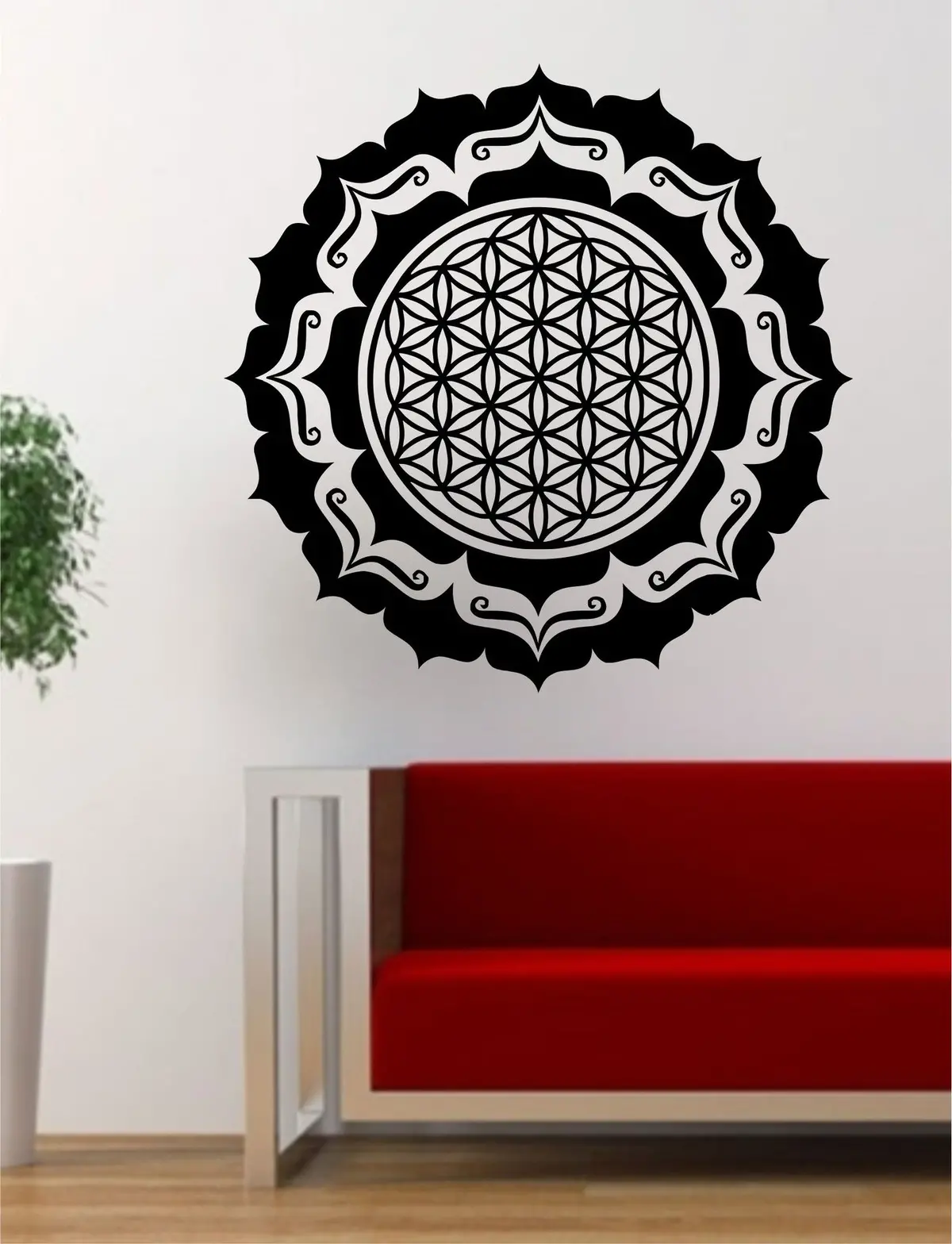 Mandala Flower Of Life Version 4 Sacred Geometry Decal Sticker Wall Vinyl Art Design Yoga Om 1