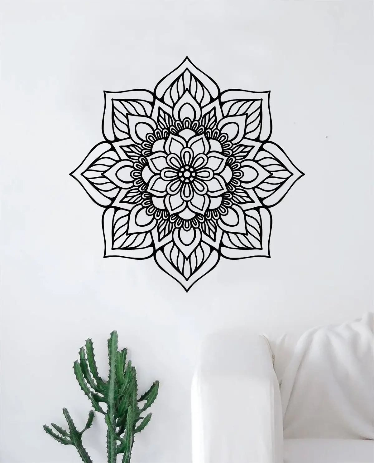 Mandala V7 Wall Decal Sticker Home Decor Vinyl Art Bedroom Teen Inspirational Kids Teen Yoga Namaste Relax Energy Lotus Flower 1