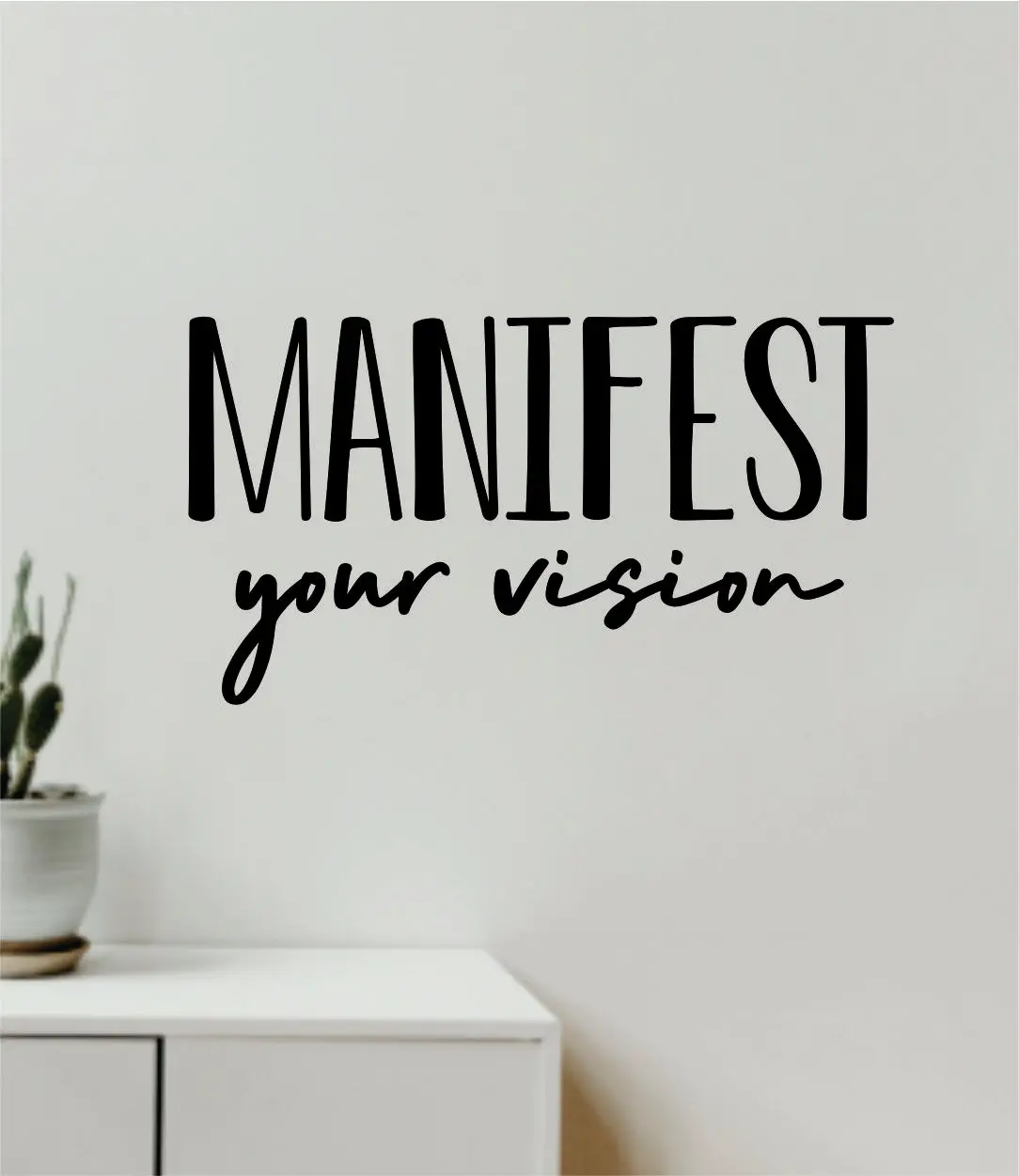 Manifest Your Vision Wall Decal Sticker Vinyl Art Wall Bedroom Home Decor Inspirational Motivational Teen Boy Girl Artist School 1