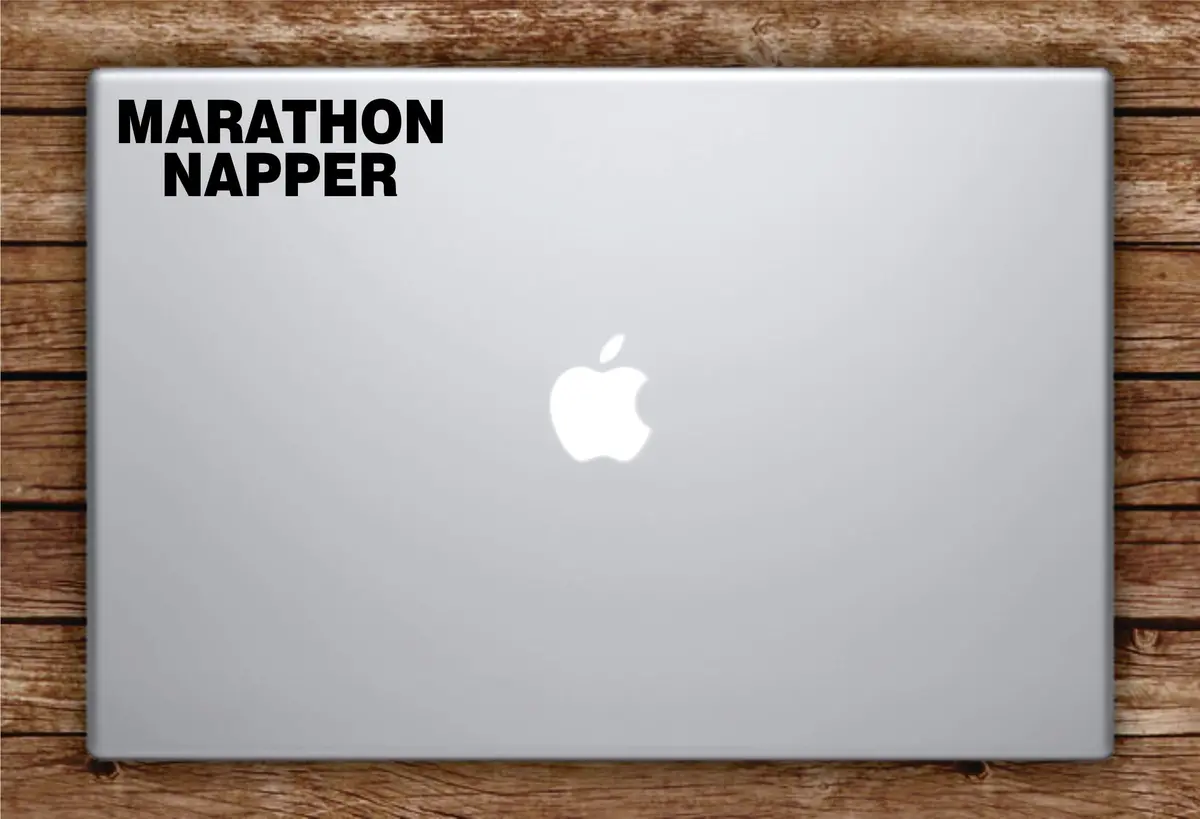 Marathon Napper Laptop Apple Macbook Car Quote Wall Decal Sticker Art Vinyl Inspirational Funny Sleep Nap Teen 1
