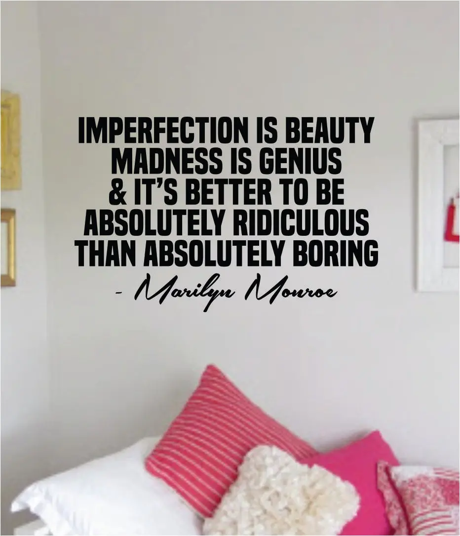 Marilyn Monroe Absolutely Ridiculous Quote Wall Decal Home Decor Bedroom Sticker Vinyl Art Girls Teen Inspirational Beauty 1