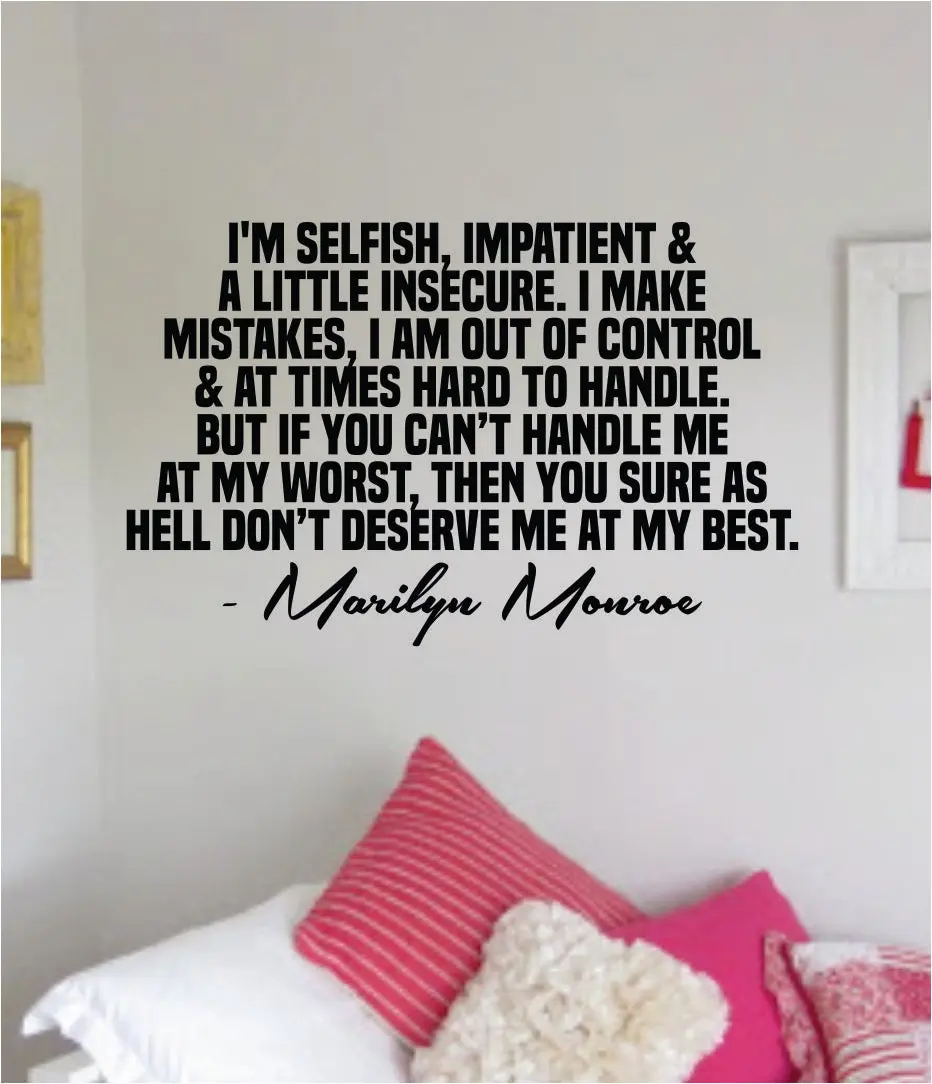 Marilyn Monroe Deserve Me At My Best Quote Wall Decal Home Decor Bedroom Sticker Vinyl Art Girls Teen Inspirational 1