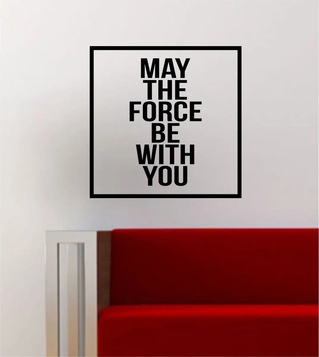 May The Force Be With You Simple Square Design Star Wars Quote Wall Decal Sticker Vinyl Art Home Decor Decoration 1