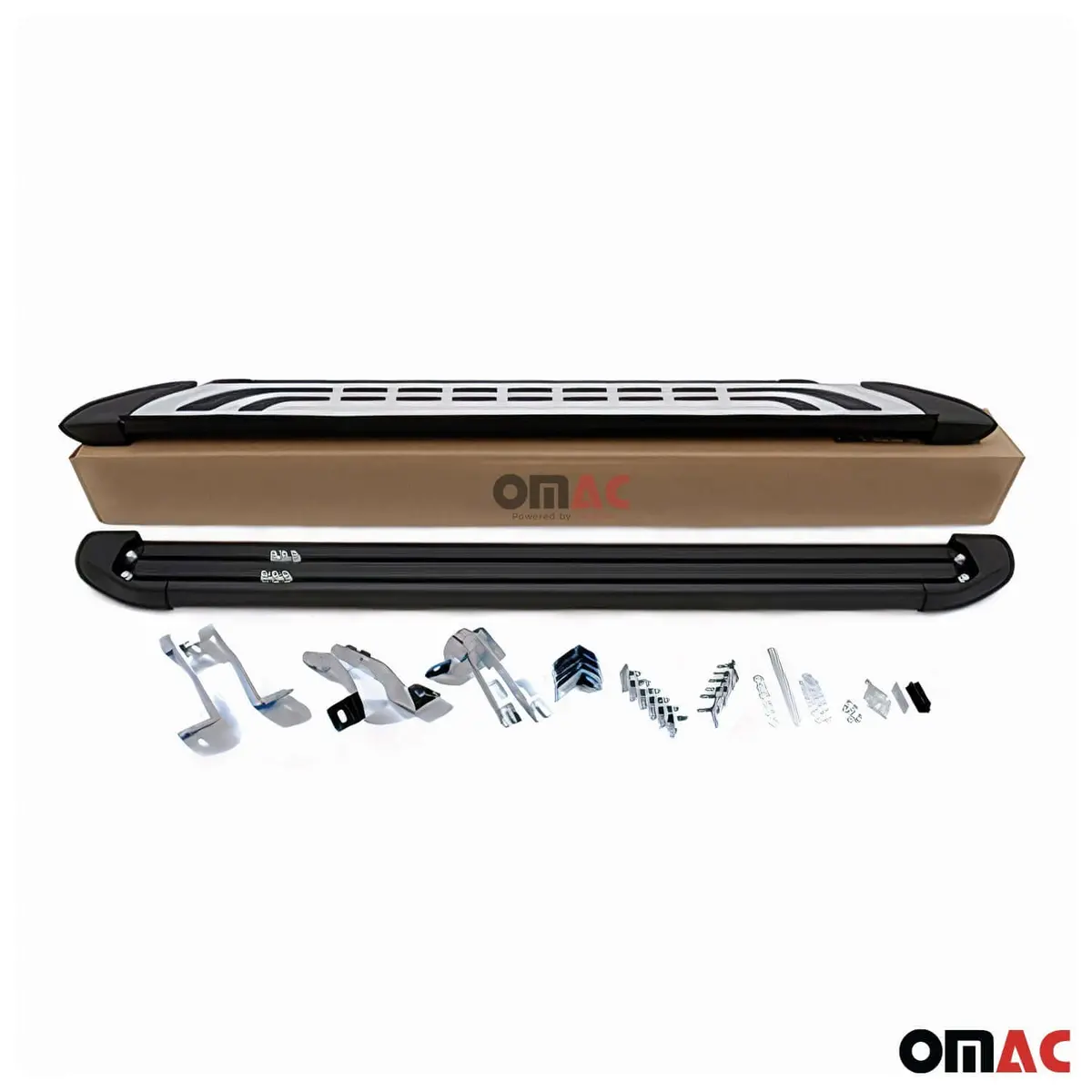 Omac Usa Aluminum Running Boards, Side Steps For Suv – Fits With 2008-2015 Land Rover Lr2 – Silver & Black (2 Pcs) 2