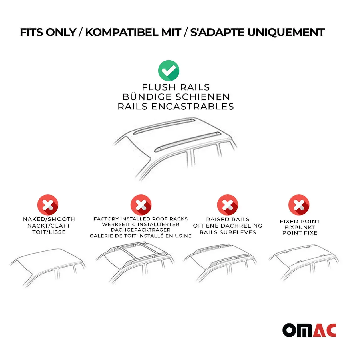 Omac Usa Roof Rack Cross Bars For Car – Fits 2018-2023 Hyundai Kona (Excludes Models Without Oem Fixed Points) – Aluminium Black (2 Pcs) 2