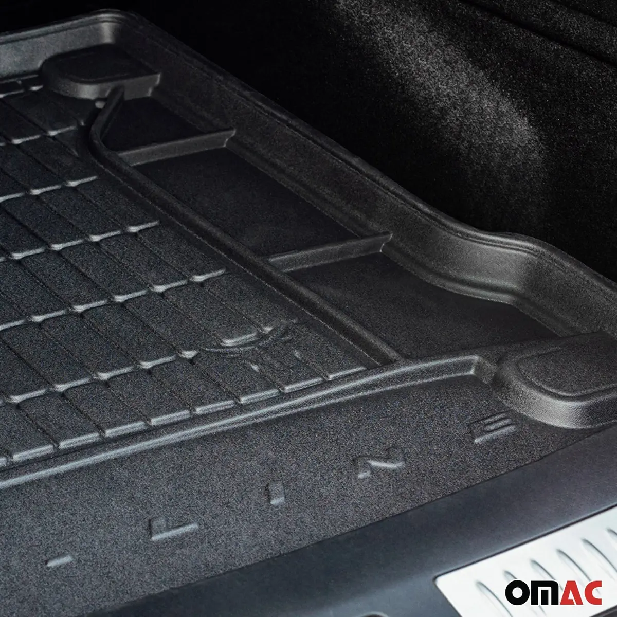 Omac Usa Premium Cargo Liner Trunk Rubber Mat For Suv – Fits With 2014-2018 Bmw X5 F15 / F85 – All Weather Heavy Duty, Black (1 Pc) 1