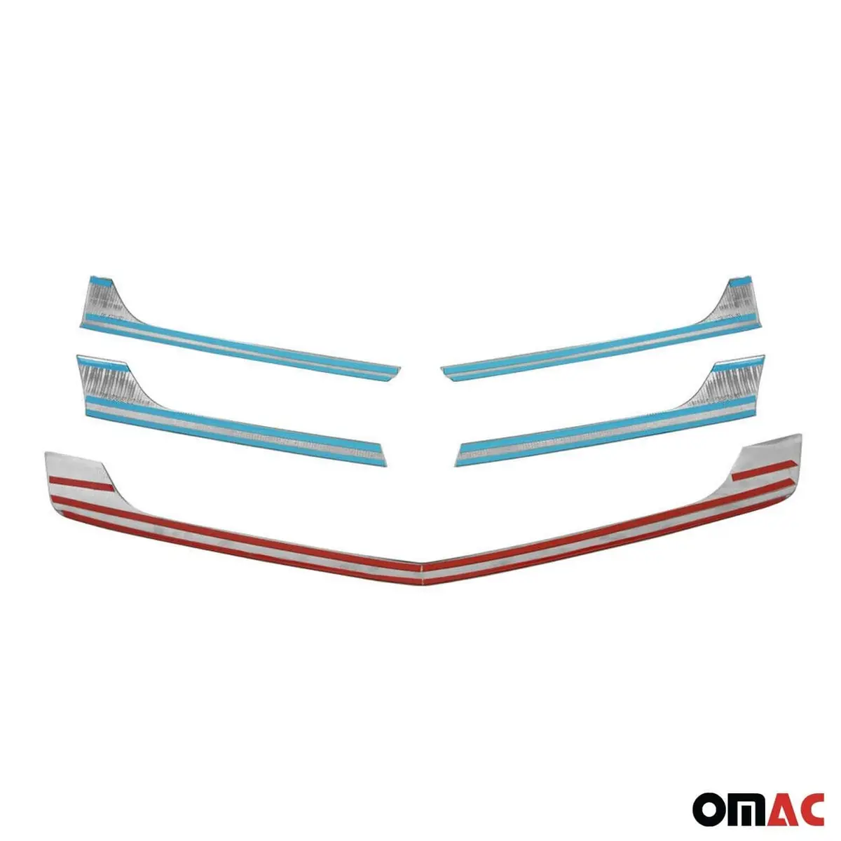 Omac Usa Front Bumper Grill Trim For Van – Fits 2014–2018 Mercedes Sprinter W906 – Stainless Steel Chrome Molding, Silver 5-Pc 1
