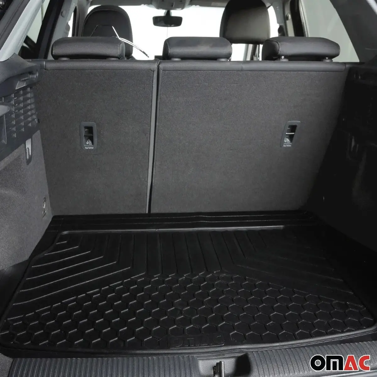 Omac Usa Semi-Custom Rubber Cargo Mat Liner For Cars – Fits With 2020-2023 Toyota Yaris (1 Pc, All Weather, Black) 2