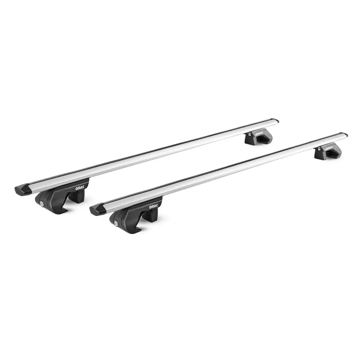 Omac Usa Roof Rack Cross Bars 47" Luggage Carrier For Raised Roof Rails – Aluminium Silver (2 Pcs) 1