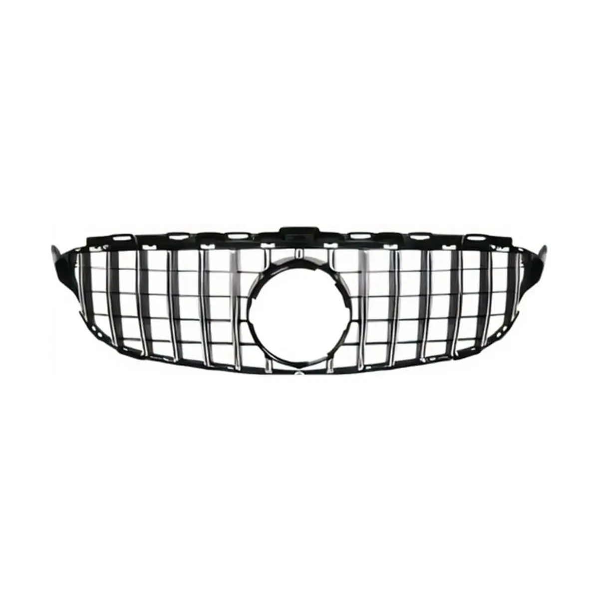 Omac Usa Gt R Style Front Grille For Mercedes C-Class W205 Sedan – Fits 2015-2018 – Chrome, No Camera Hole, Sporty Upgrade 1