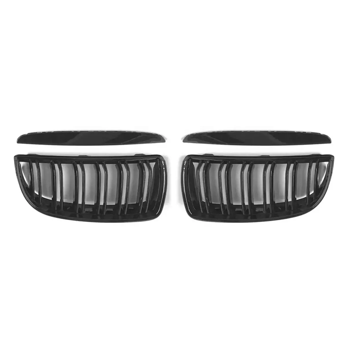 Omac Usa Front Kidney Grille For Bmw 3 Series – Fits 2005–2008 E90 E91 E92 E93 Pre-Fl – M4 Style Gloss Black Dual Slat, 4-Pc 1