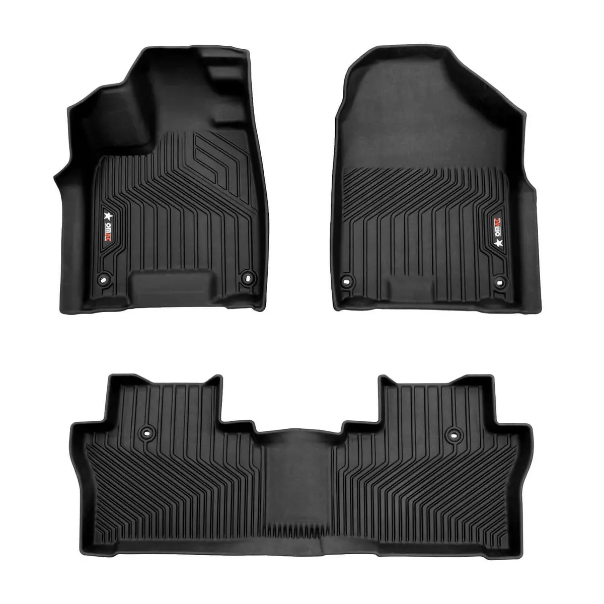 Omac Usa Premium Floor Mats For Suv – First & Second Row – Fits With 2019–2025 Honda Passport – Black (3 Pcs) 1