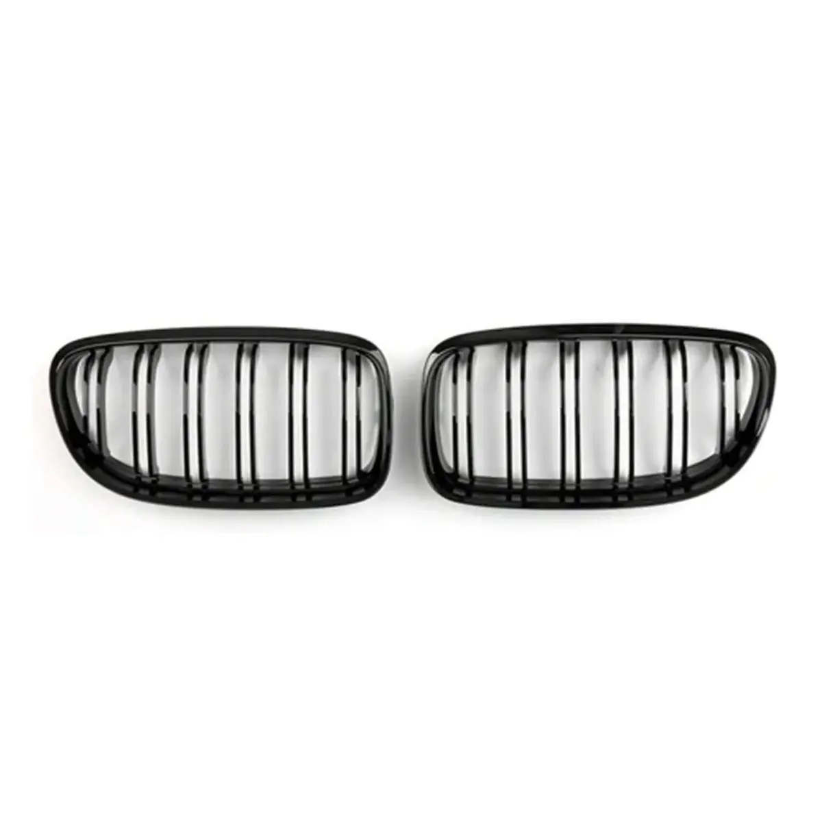 Omac Usa Front Kidney Grille For Sedan – Fits 2009-2012 Bmw 3 Series E90 E91 E92 E93 – M3 Style Gloss Black Dual Slat (2 Pcs) 1