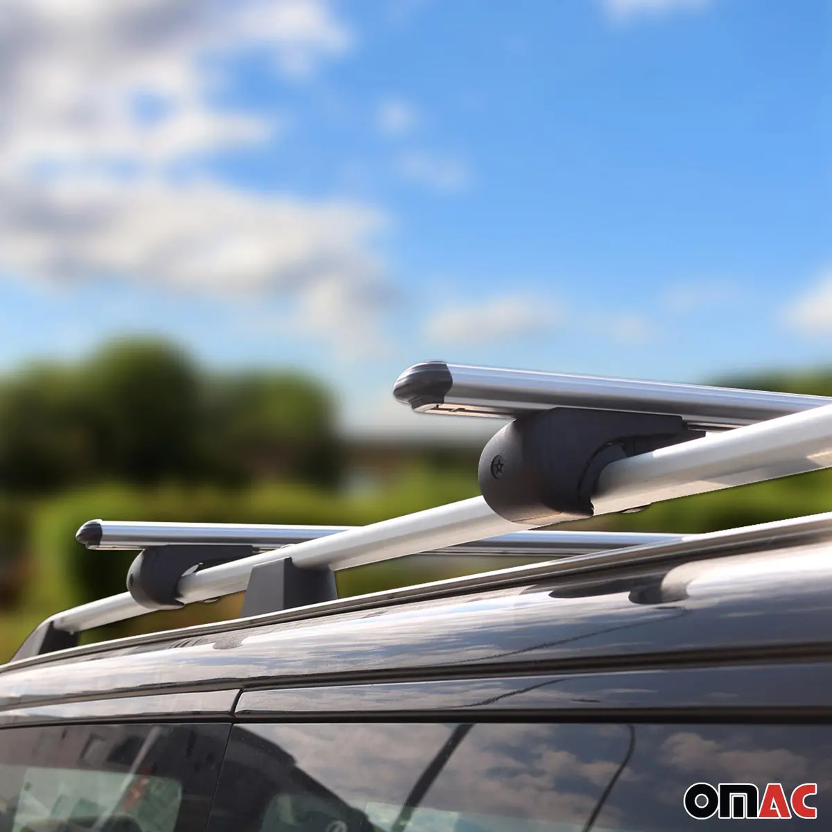 Omac Usa Roof Rack Cross Bars Luggage Carrier For Cars – Fits With 2006-2011 Bmw 3 Series E91 Touring (2 Pcs, Silver, Aluminum) 1