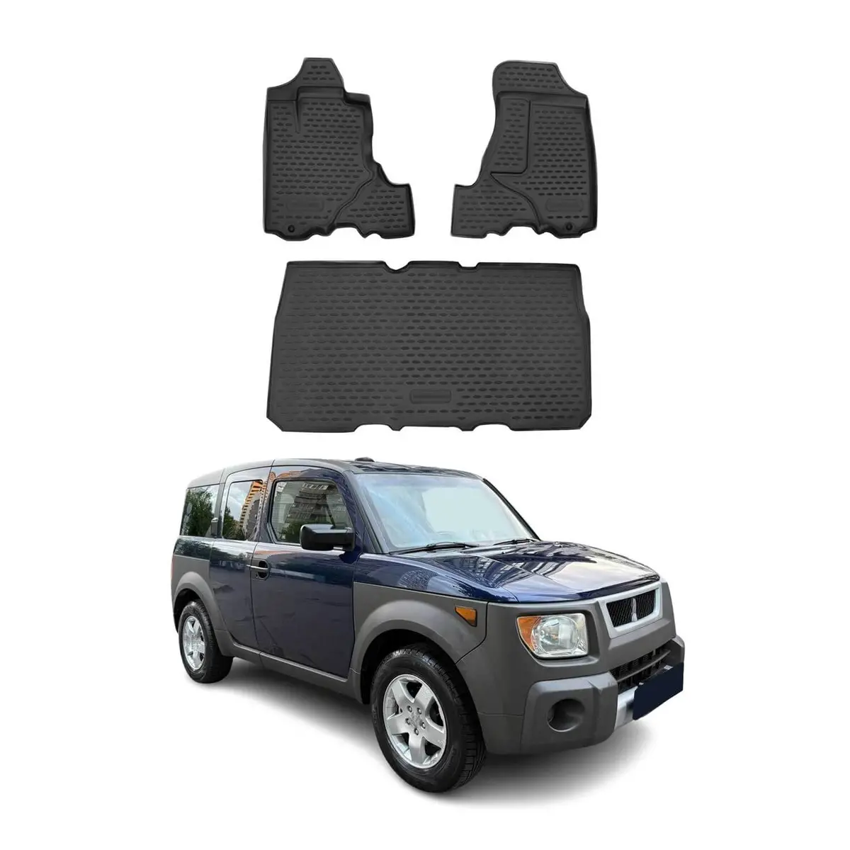 Omac Usa Floor Mats Liners Full Set All Weather Black For Suv – Fits With 2003-2011 Honda Element (3 Pcs) 1