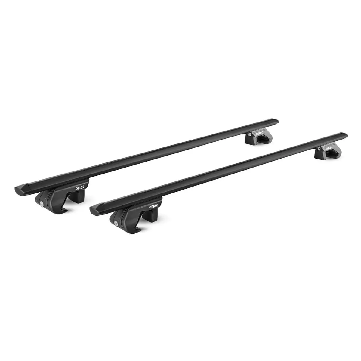 Omac Usa Roof Rack Cross Bars 47" Luggage Carrier For Raised Roof Rails – Aluminium Black (2 Pcs) 1