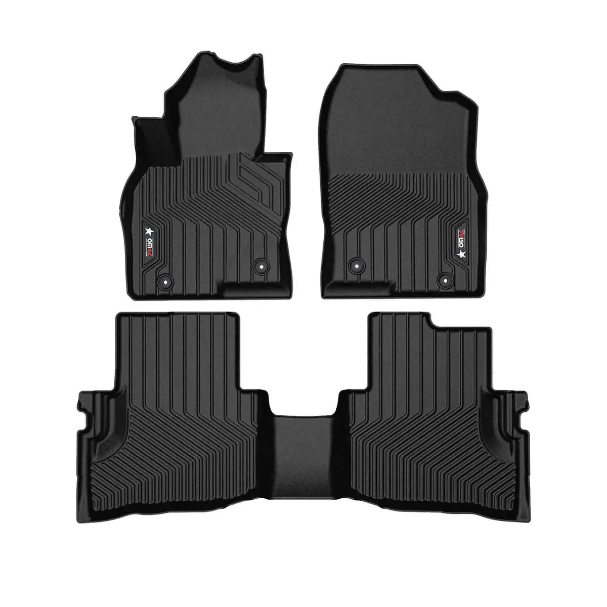 Omac Usa Premium Floor Mats For Suv – First & Second Row – Fits With 2016–2023 Mazda Cx-9 – Black (4 Pcs) 1