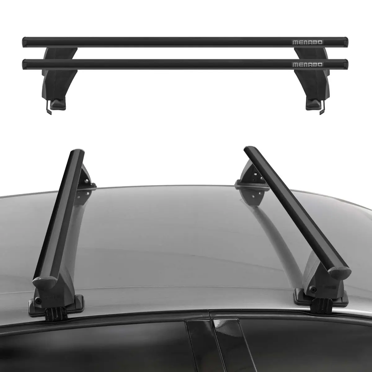 Omac Usa Roof Rack Cross Bars Luggage Carrier For Crossover Suv – Fits With 2016-2022 Honda Pilot (2 Pcs, Black, Aluminum) 1