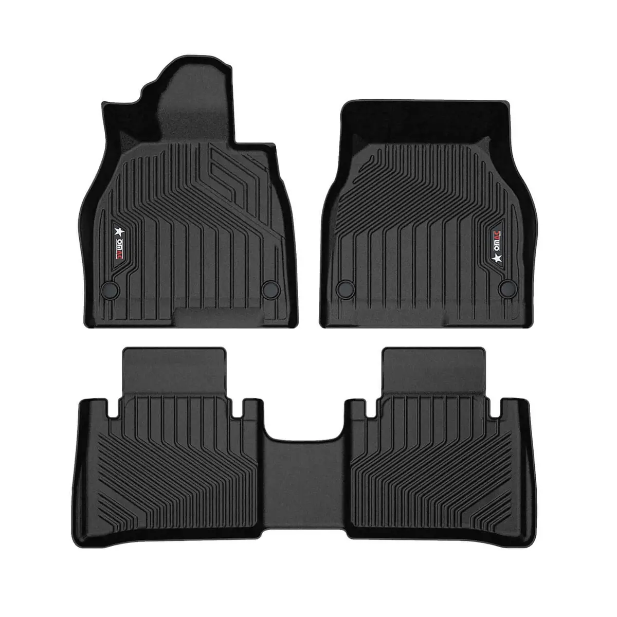 Omac Usa Premium Floor Mats Liners For Car – Fits 2022–2024 Mercedes Eqs Liftback V297 – First & Second Row Set All Weather Heavy Duty Black 1