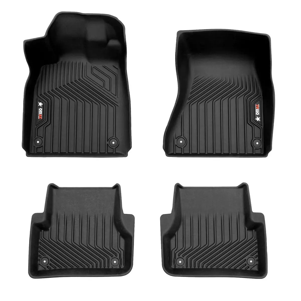 Omac Usa Premium Floor Mats For Suv – First & Second Row – Fits With 2012–2018 Audi A6 & S6 – Black (4 Pcs) 1