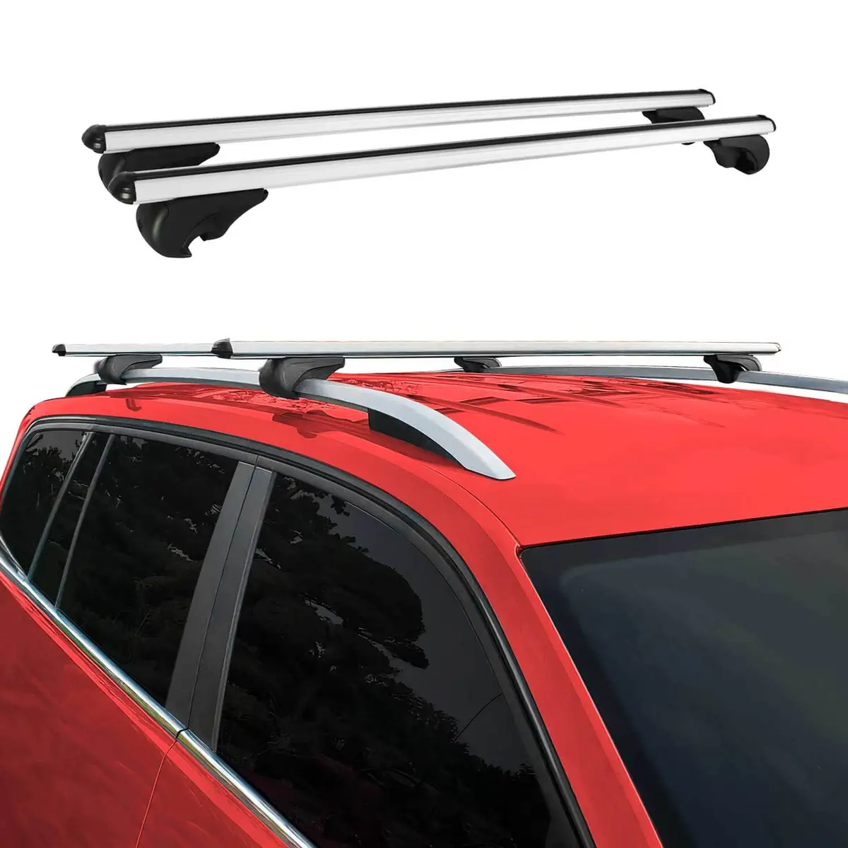 Omac Usa Roof Rack Cross Bars For Car – Fits 2016-2018 Toyota Rav4 (Excludes Models Without Oem Fixed Points) – Aluminium Silver (2 Pcs) 1