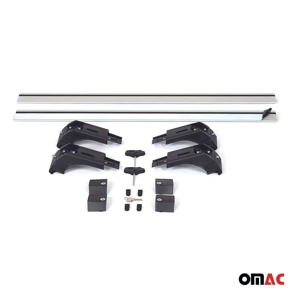 Omac Usa Roof Rack Cross Bars For Car – Fits 2007-2015 Audi Q7 (Excludes Panoramic Roof Models) – Aluminium Silver (2 Pcs) 1