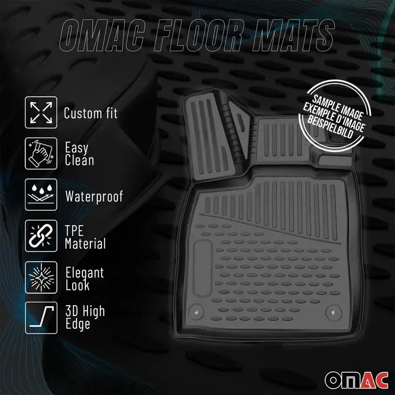 Omac Usa Premium Floor Mats Liners For Suvs – Fits 2013-2019 Ford Escape (Black, 4 Pcs, All Weather) 1