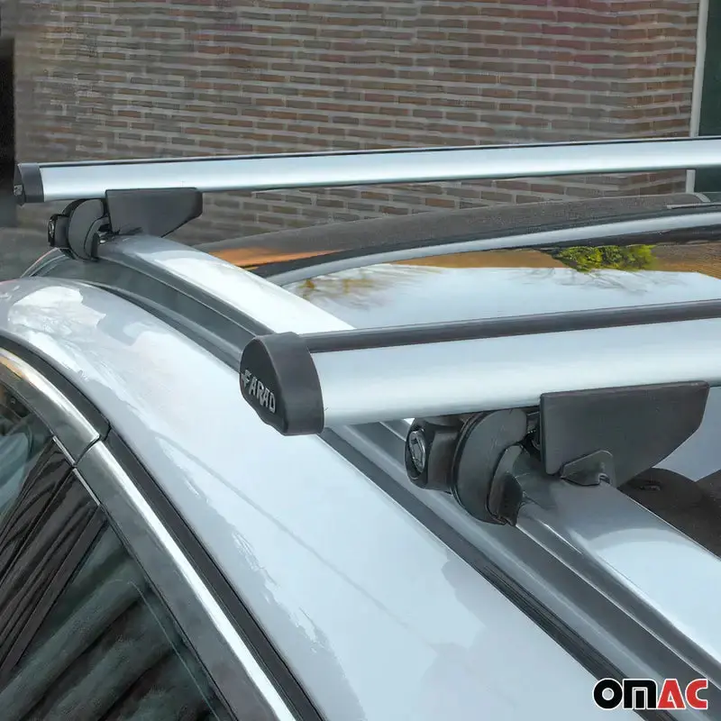Omac Usa Roof Rack Cross Bars For Car – Fits 2013-2018 Audi Q3 / Q3 Quattro (Excludes Models Without Oem Fixed Points) – Aluminium Silver (2 Pcs) 2