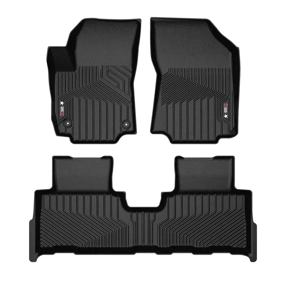 Omac Usa Premium Floor Mats Liners Set – Fits 2018–2024 Gmc Terrain / Terrain Denali – First & Second Row All Weather Heavy Duty Black 1