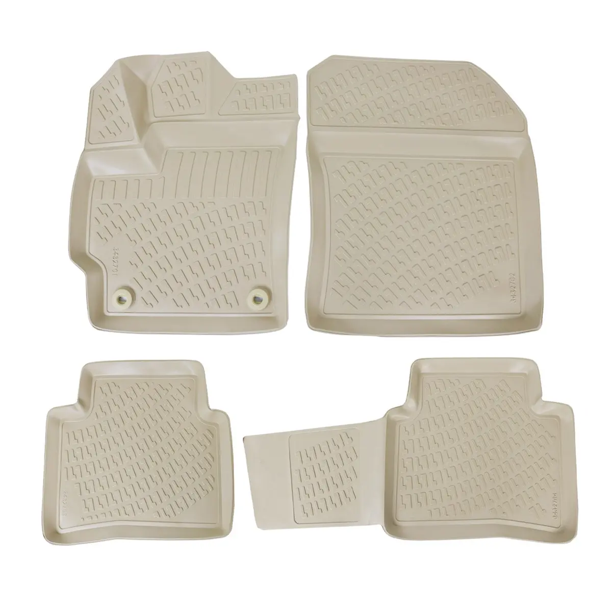 Omac Usa Premium Rubber Floor Mats Liners For Cars – Fits With 2020-2025 Toyota Corolla Sedan (4 Pcs, All Weather, Beige) 1